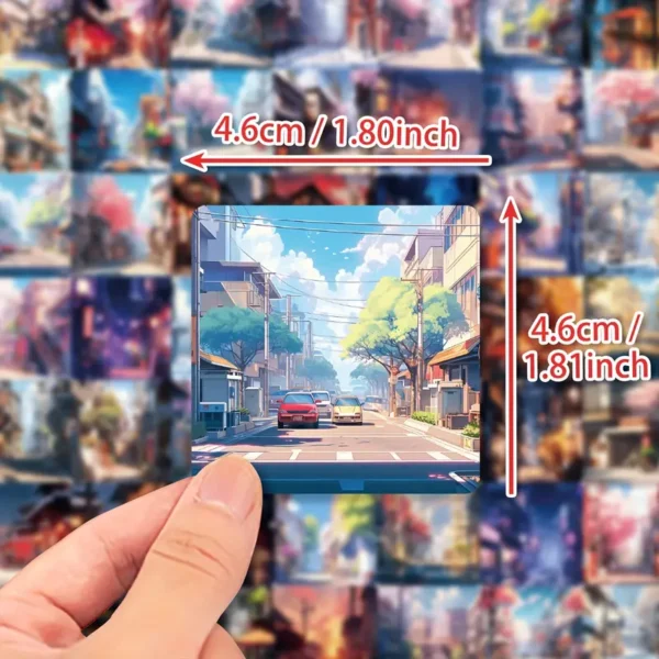 Anime Street Scenery Stickers - Image 2