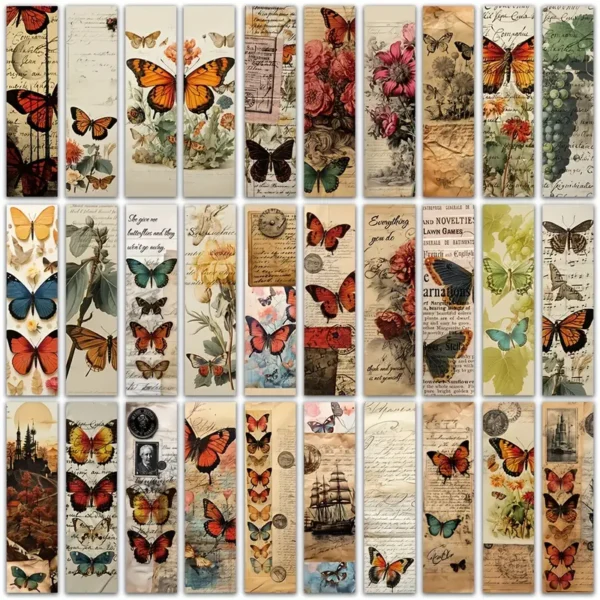 Vintage Butterfly Bookmarks – Antique Floral - Image 3