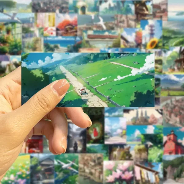Vibrant Anime Scenery Stickers - Image 3