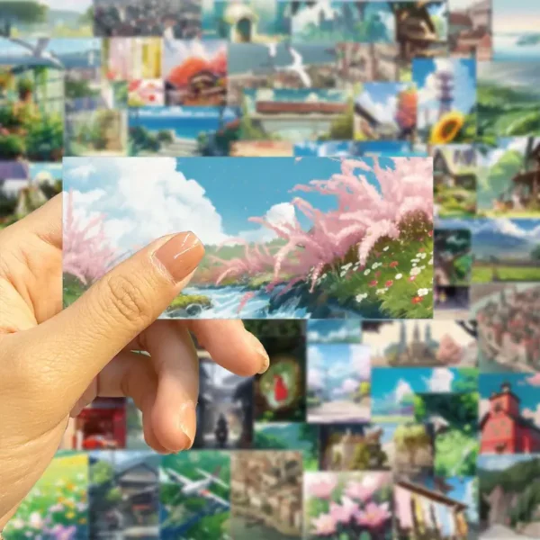 Vibrant Anime Scenery Stickers - Image 5