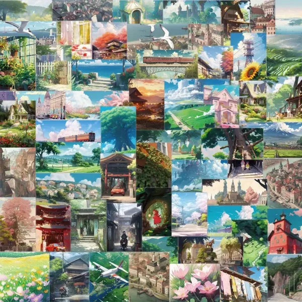Vibrant Anime Scenery Stickers - Image 8