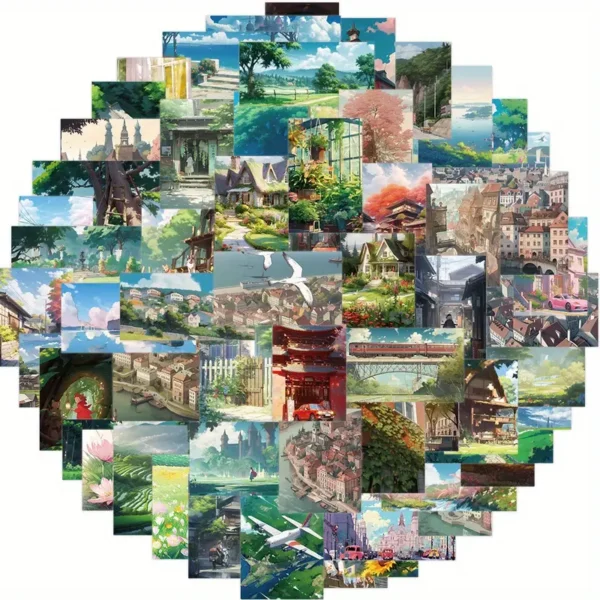 Vibrant Anime Scenery Stickers - Image 9