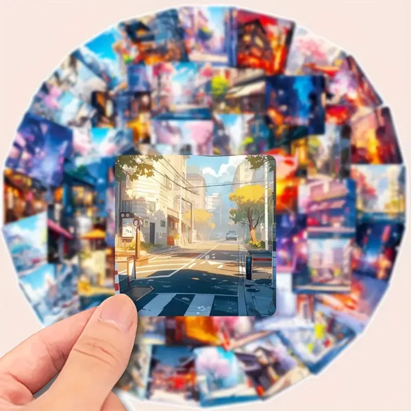 Anime Street Scenery Stickers - Image 3