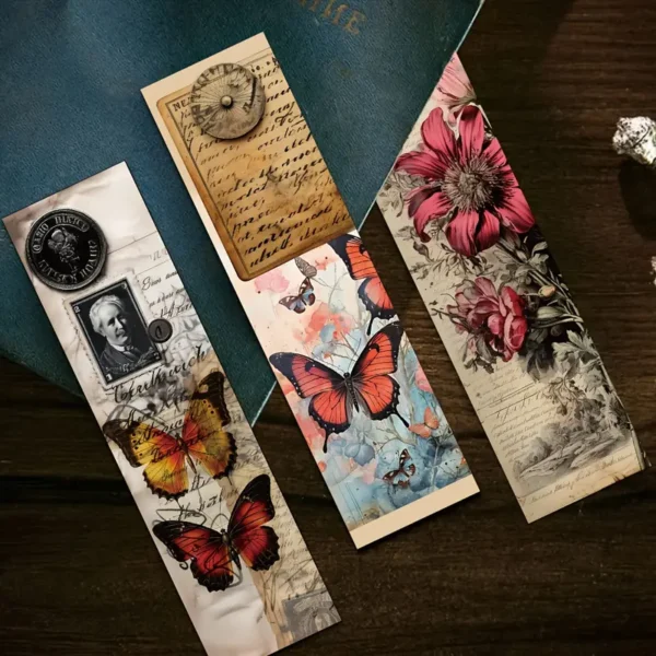 Vintage Butterfly Bookmarks – Antique Floral - Image 2