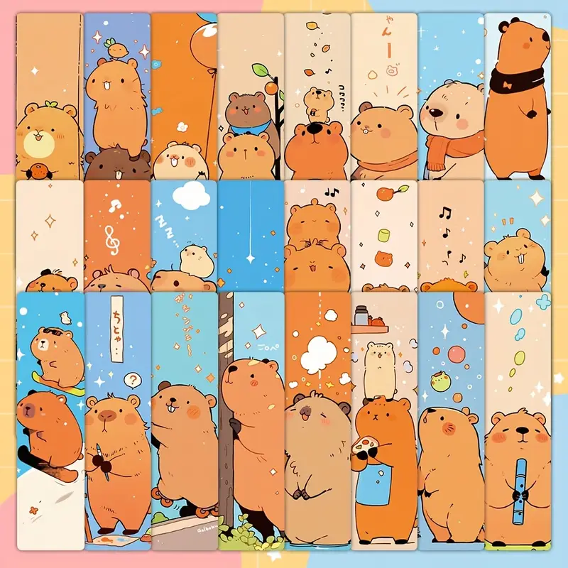🐹 Cute Capybara Cartoon Bookmarks