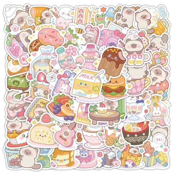 Cute Dessert Bear Stickers – Vinyl Set - Image 2