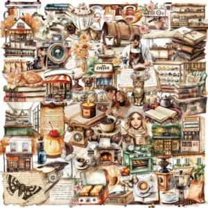 Retro Coffee PET Stickers