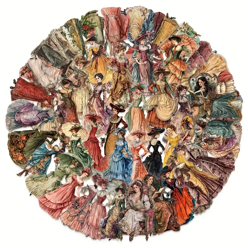 Vintage European & American Figurine Stickers – 5 Pcs ✨ - Image 2