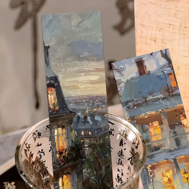Artistic Oil Painting Landscape Bookmarks β 5 Pcs - Image 2