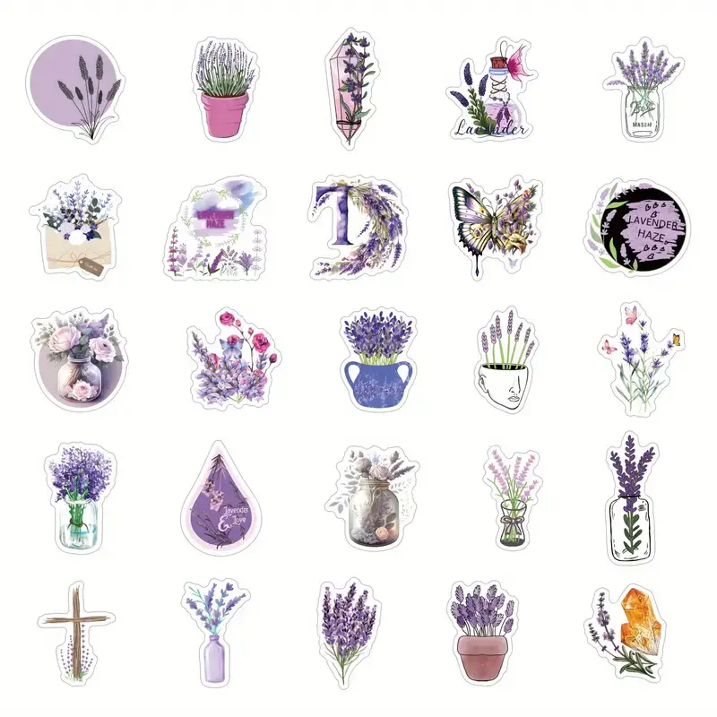 Lavender Huaiyuan Stickers β 5 pcs - Image 2