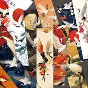 Ancient Style Flower Crane Bookmark – 5 Pcs 🏮✨ - Image 2