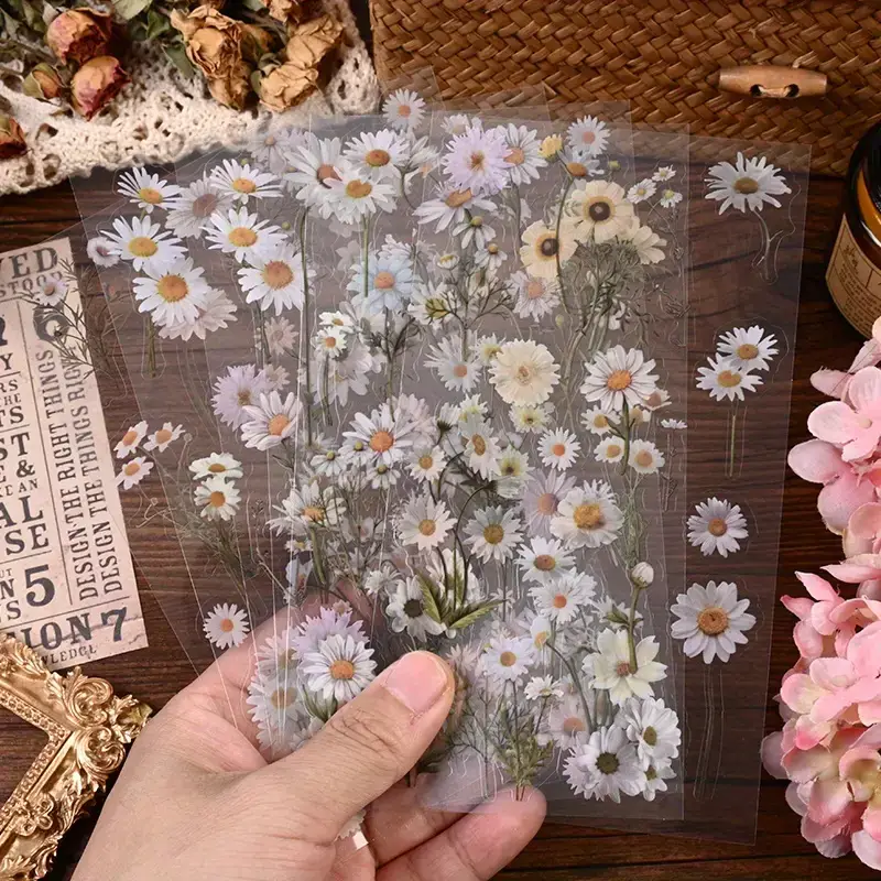 White Daisy Flower Stickers - Image 3