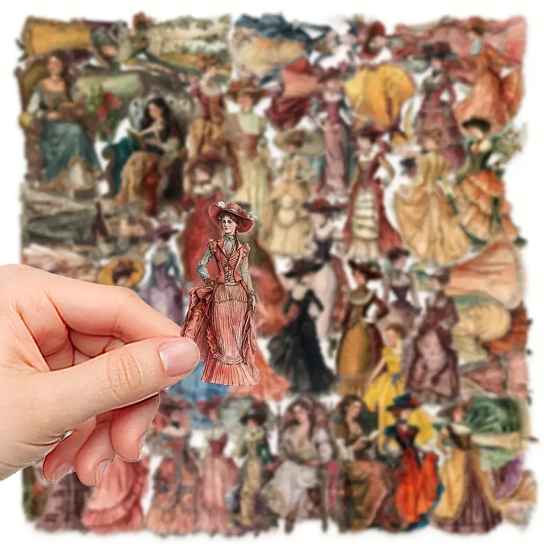Vintage European & American Figurine Stickers – 5 Pcs ✨ - Image 4