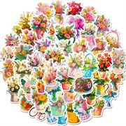 Flower Cartoon Vinyl Stickers β 5 Pcs - Image 2