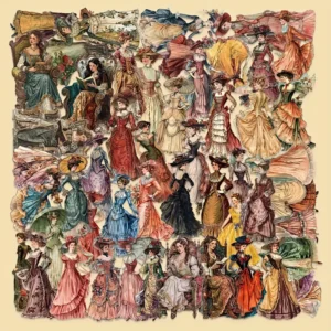 Vintage Fashion Graffiti Stickers β 5 pcs