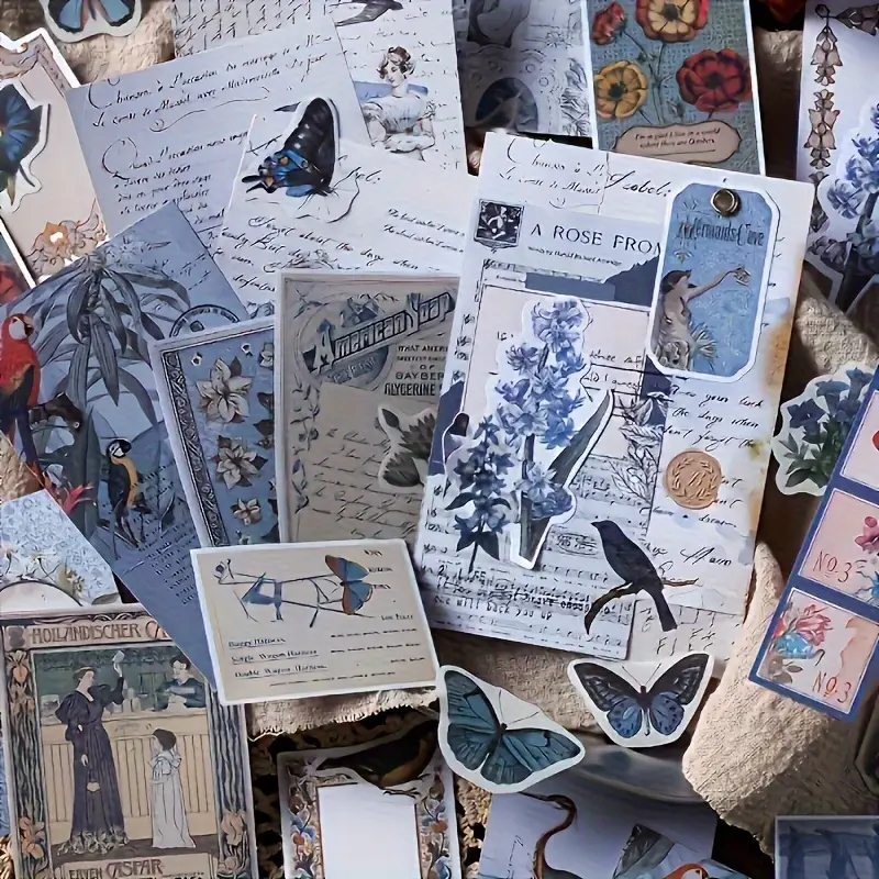 Vintage Floral & Butterfly Stickers β 5 Pcs π¦πΈ