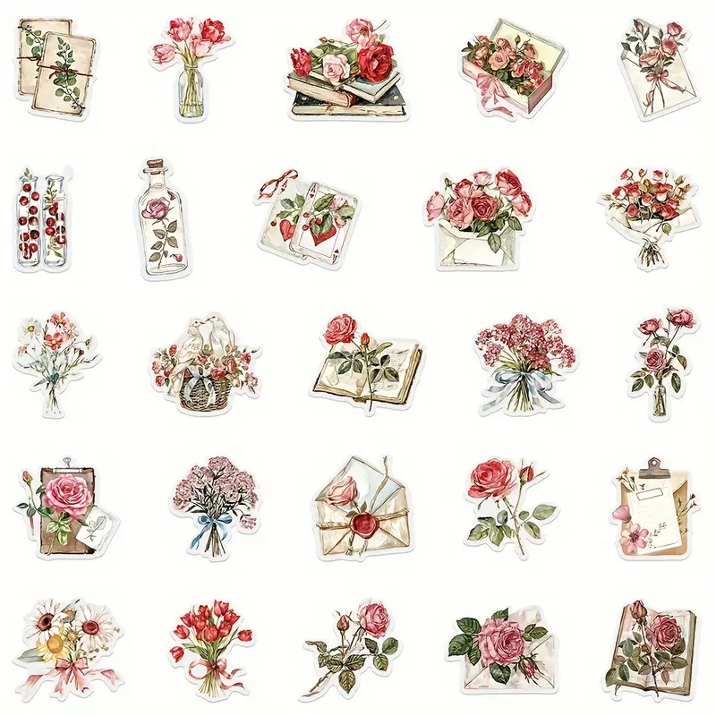 Floral Plant Transparent Stickers – 5 Pcs 🌸 - Image 5