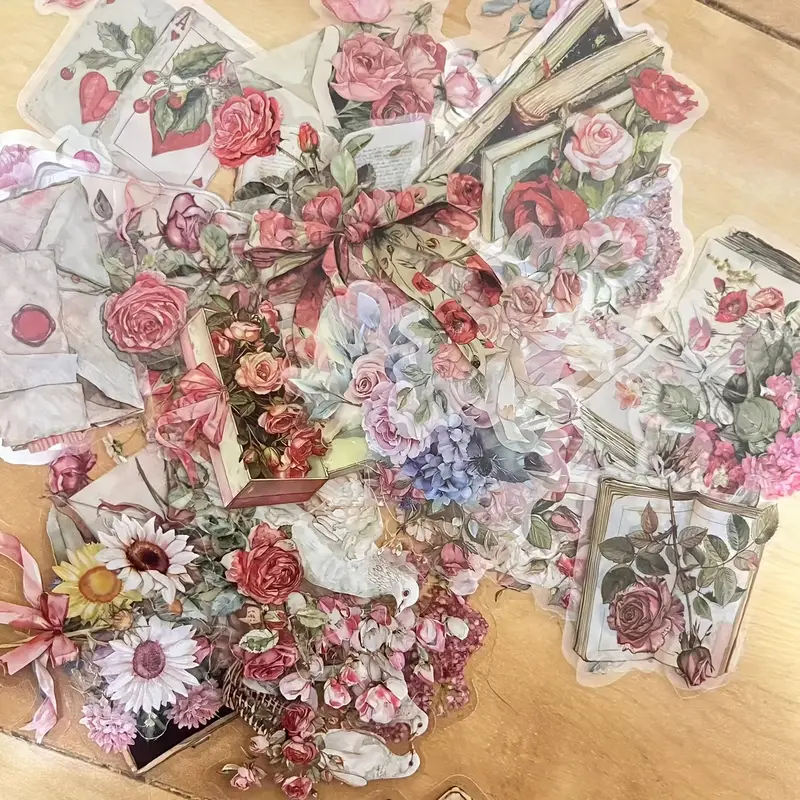 Floral Plant Transparent Stickers – 5 Pcs 🌸 - Image 6