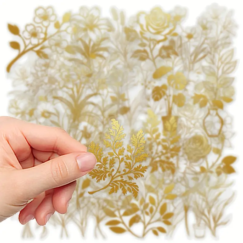 Golden Floral Stickers β 5 Pcs β¨πΈ - Image 4