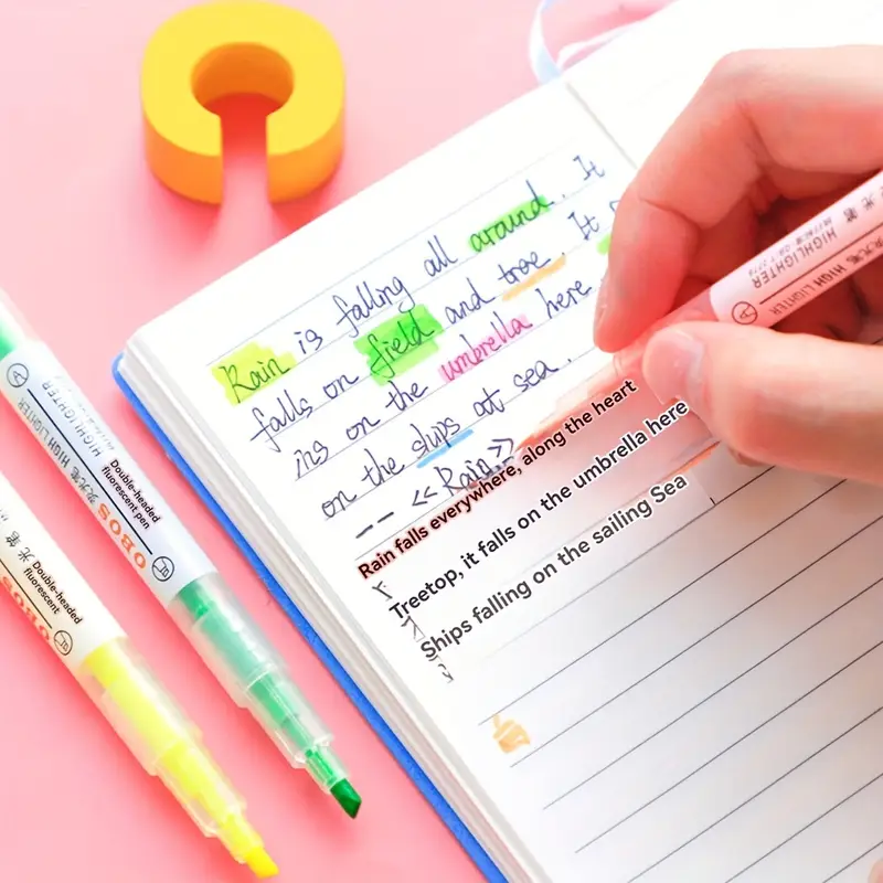 Vibrant Fluorescent Highlighters – 5 Pcs - Image 6
