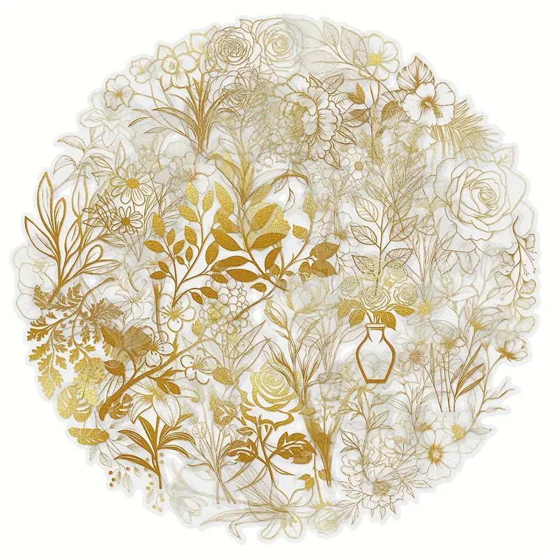 Golden Floral Stickers β 5 Pcs β¨πΈ - Image 8