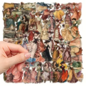 Vintage European & American Figurine Stickers β 5 Pcs β¨