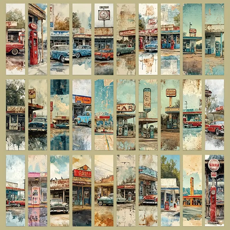 Vintage Distressed Style Cartoon Bookmarks – 5 Pcs 📚✨ - Image 5