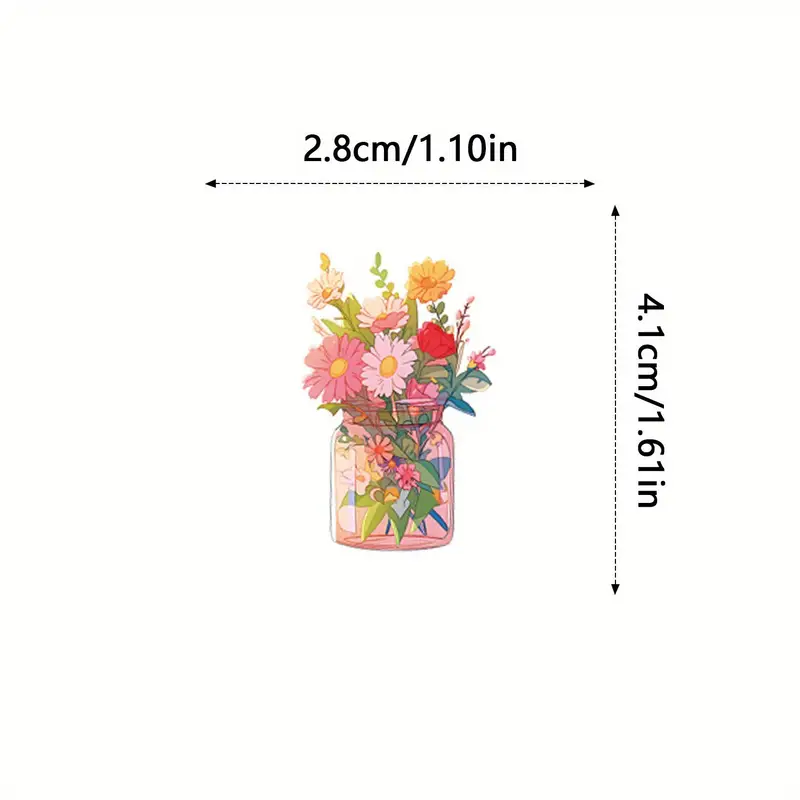 Flower Cartoon Vinyl Stickers β 5 Pcs - Image 4