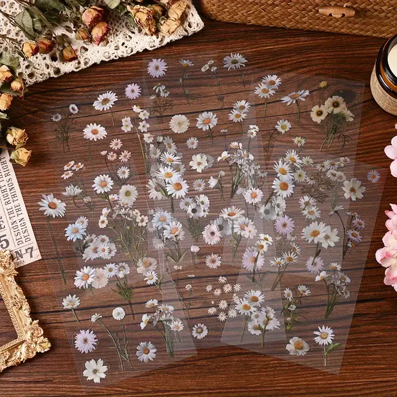 White Daisy Flower Stickers - Image 7