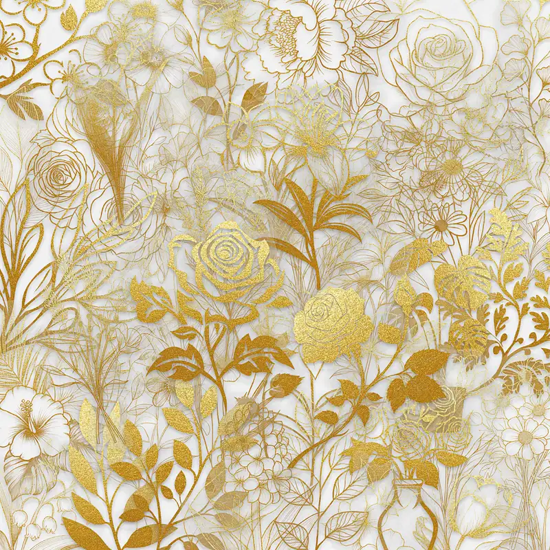Golden Floral Stickers β 5 Pcs β¨πΈ - Image 9
